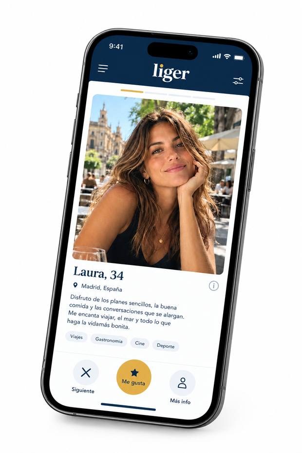 Pantalla ilustrativa de la app Liger
